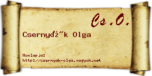 Csernyák Olga névjegykártya